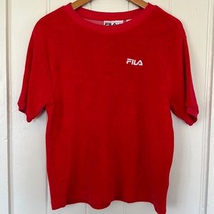 Fila Terry Cloth Top in Red Size L